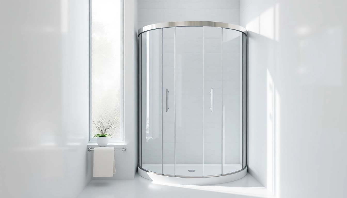 Duschkabine 90x90 in einem modernen, hellen Badezimmer mit elegantem Design.