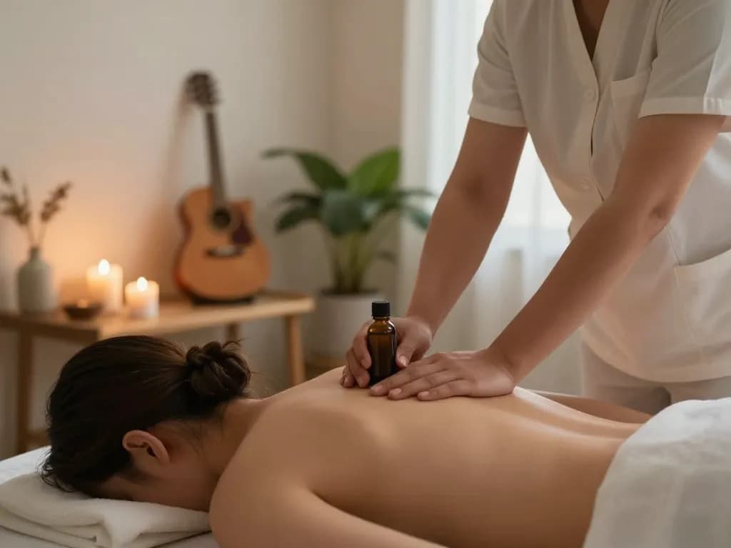 Calming massage setting showcasing 역삼동마사지 with therapist and soothing ambiance.