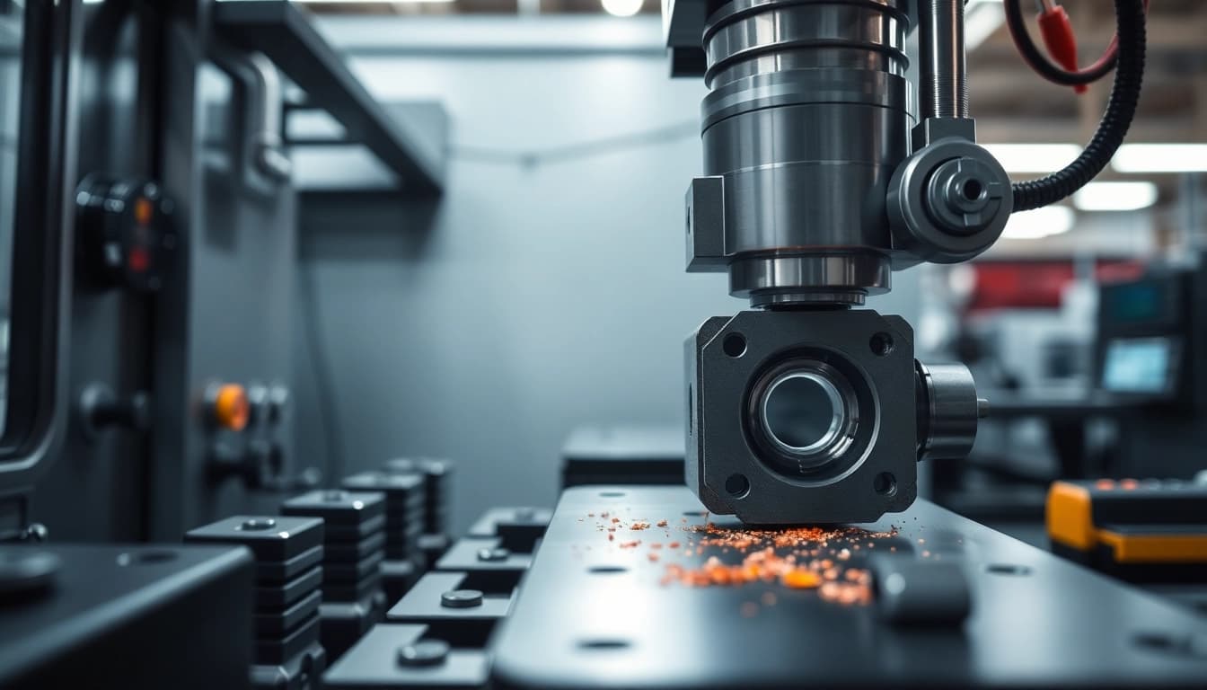 Showcase the precision of Chiheng Custom CNC Machining with advanced equipment in a professional workspace.