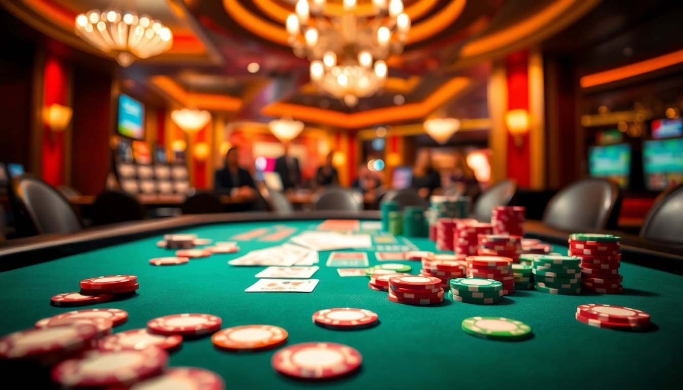 Menang besar di situs pgbet dengan suasana kasino yang mewah dan penuh warna.