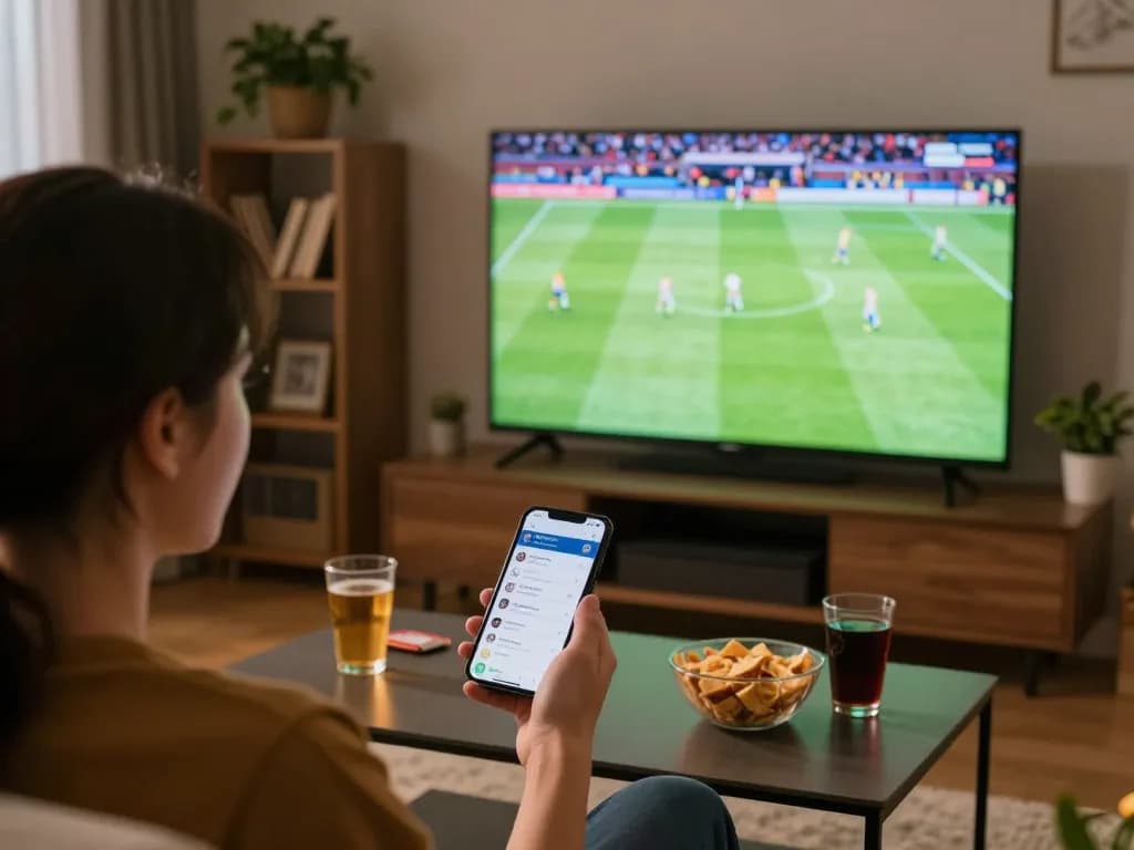 Enjoy live football streaming and sports betting at https://cakhiatv.design/, capturing the excitement in a cozy home setting.