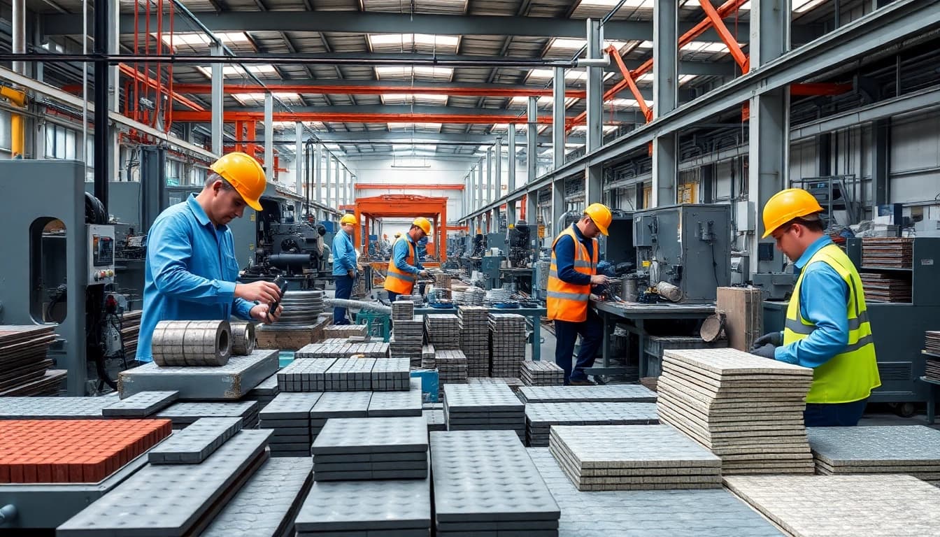 Showcasing a ferrite magnets manufacturer in China assembling high-quality magnets in a factory setting.