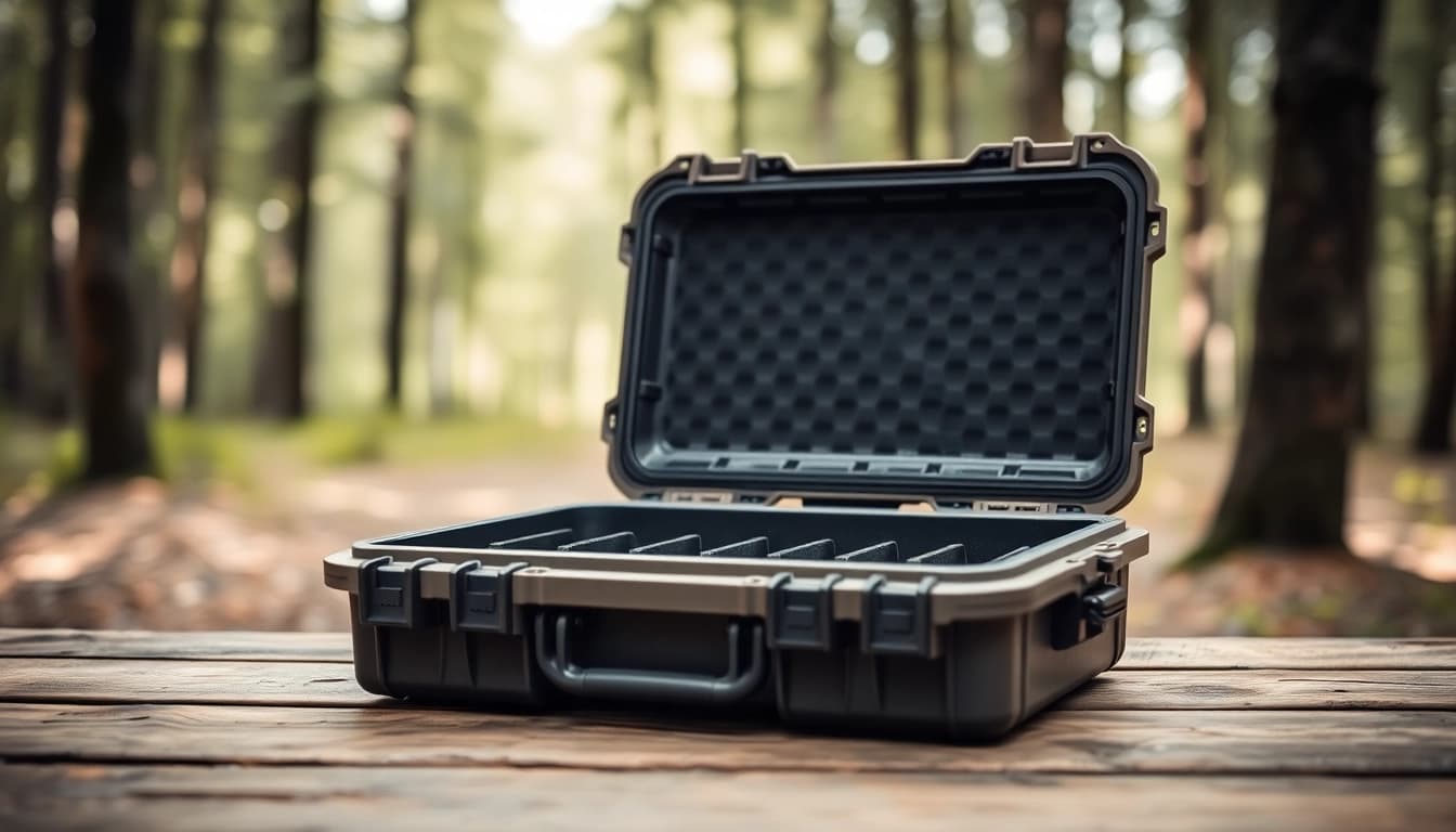 Pelican rifle case showcased with its intricate design and weather-resistant features.