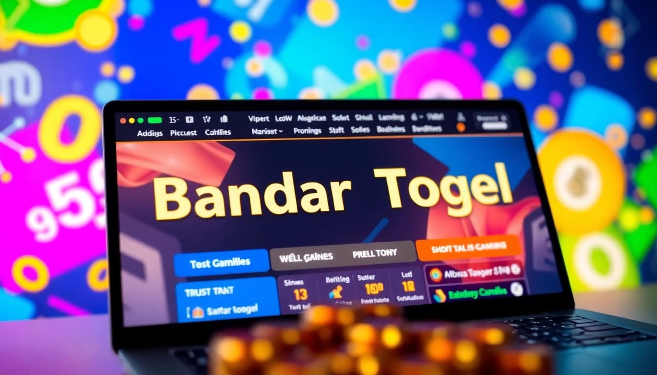 Menampilkan bandar togel yang menarik dengan antarmuka website yang modern dan energik.