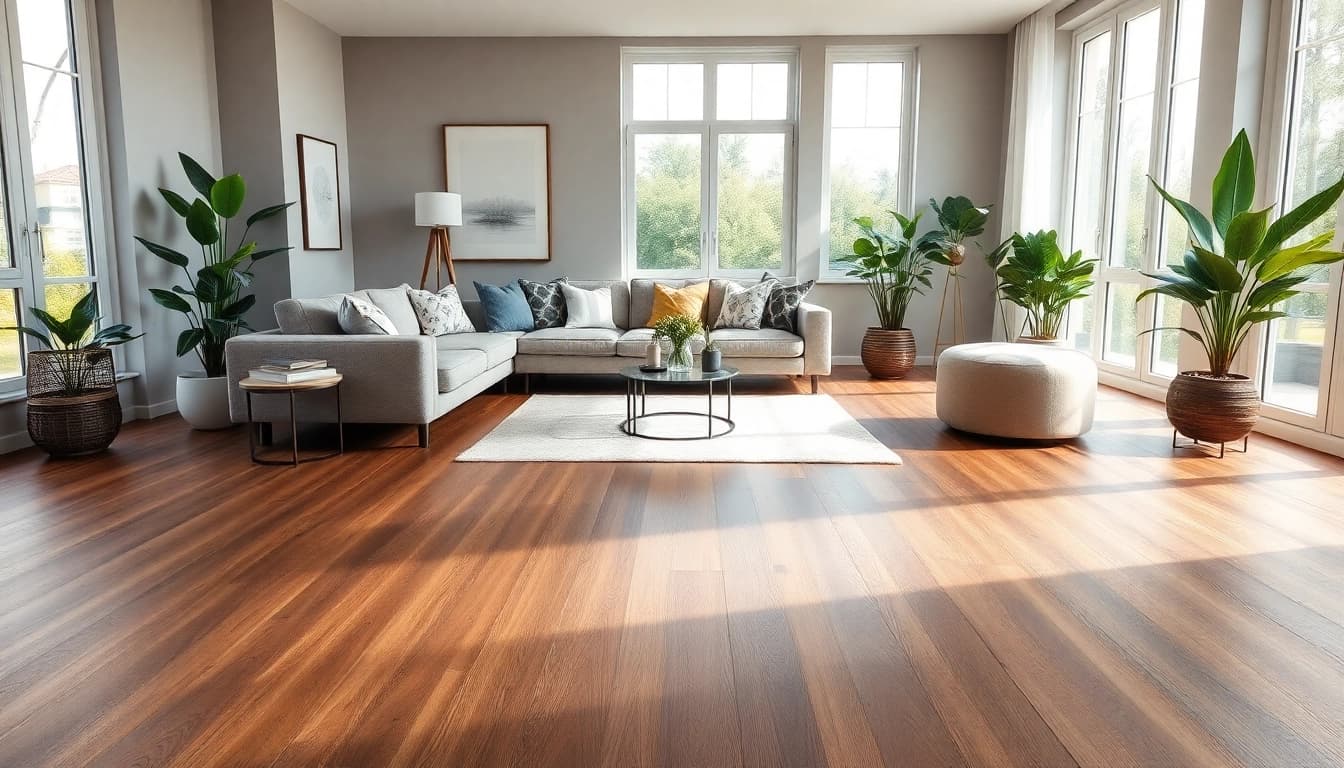 Showcase of best lvp flooring enhancing a stylish living room with natural touches.