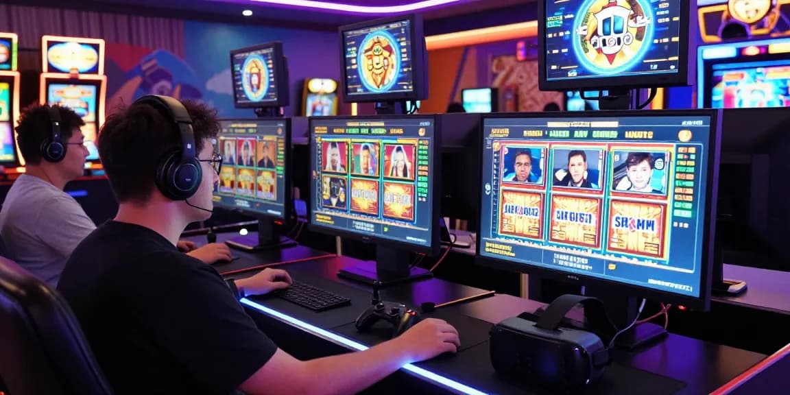 Player engaging with garuda303 online games at a vibrant gaming setup