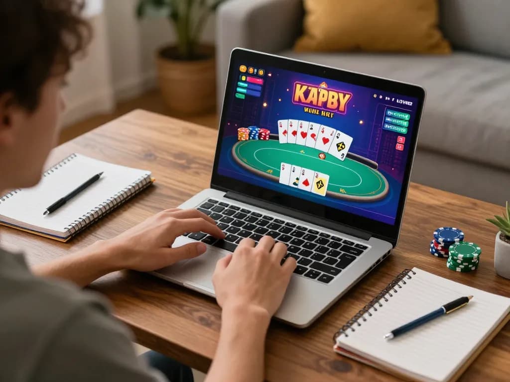 Player strategizes on 79kingvnc during an online poker session, showcasing gaming interface and notes