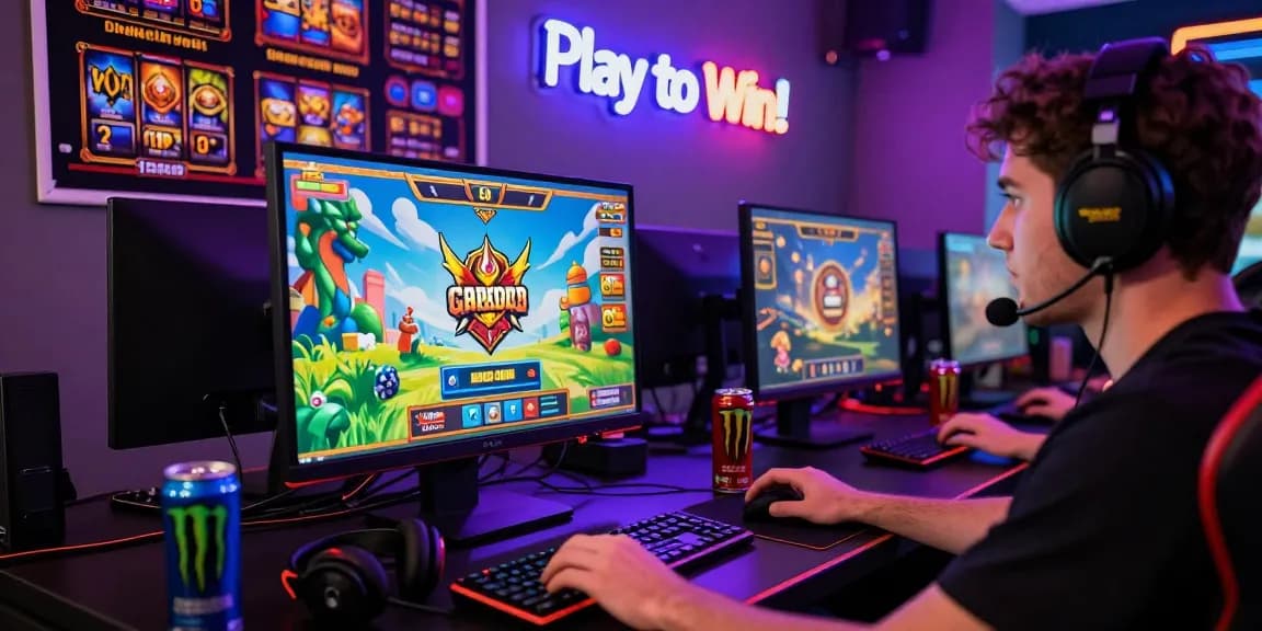 Player enjoying garuda303 slot game on a modern gaming setup, vibrant graphics visible.
