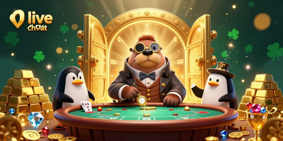 Experience thrilling live video chat with delightful characters in an engaging gambling scene.
