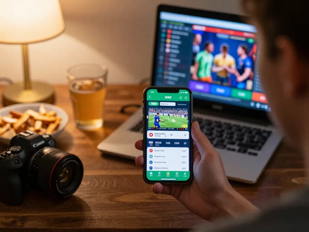 Engaging in mobile sports betting on https://w88bet.football/ with live odds and match updates in a cozy home setting