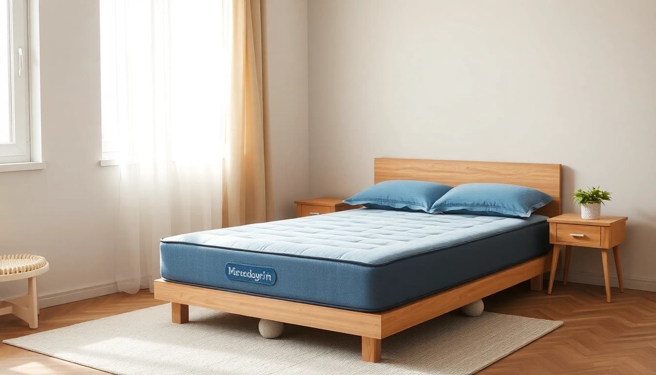 Materasso singolo di qualità su una base elegante, pronto per un sonno rigenerante.