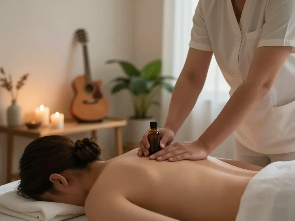 Calming massage setting showcasing 역삼동마사지 with therapist and soothing ambiance.