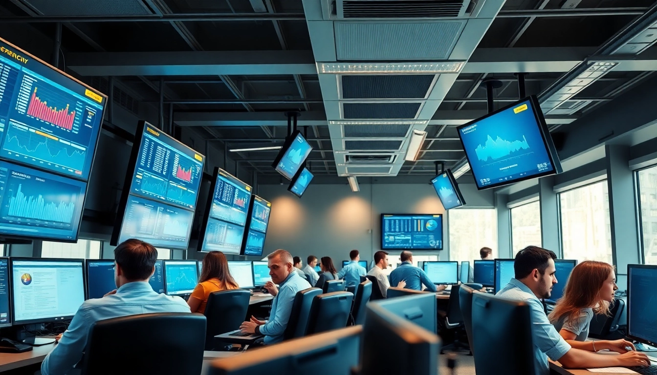 The Trucking Dispatch Company efficiently coordinating freight logistics in a modern office space.