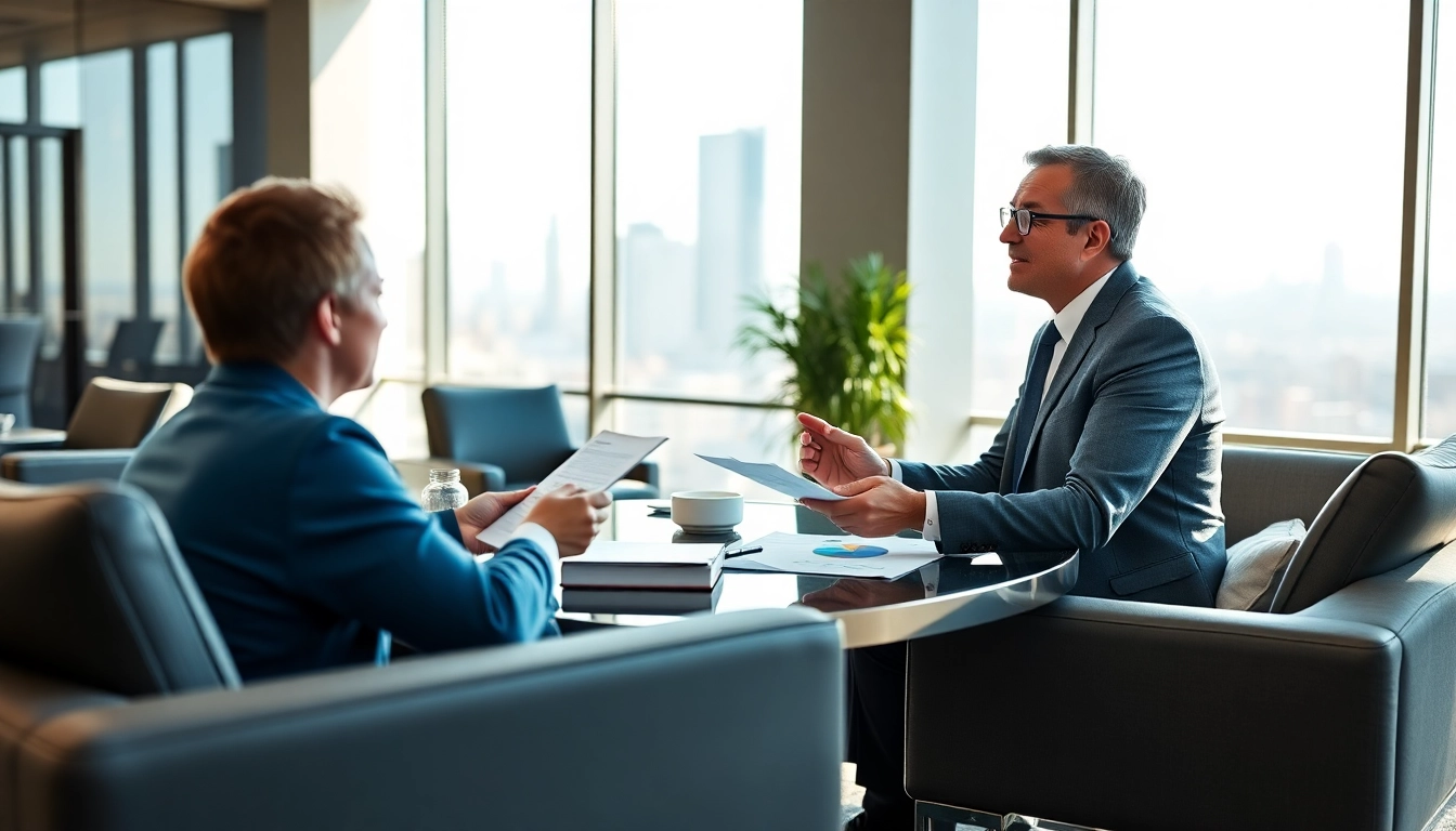 Engaging financial advisor presenting solutions at www.cambioml.com in a modern office setting.