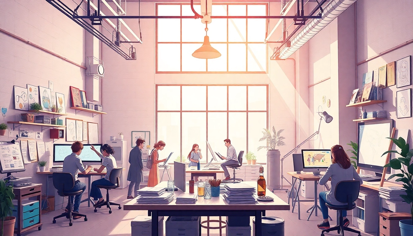 Animation Studio Berlin visuals showcasing creative workspace with artists collaborating