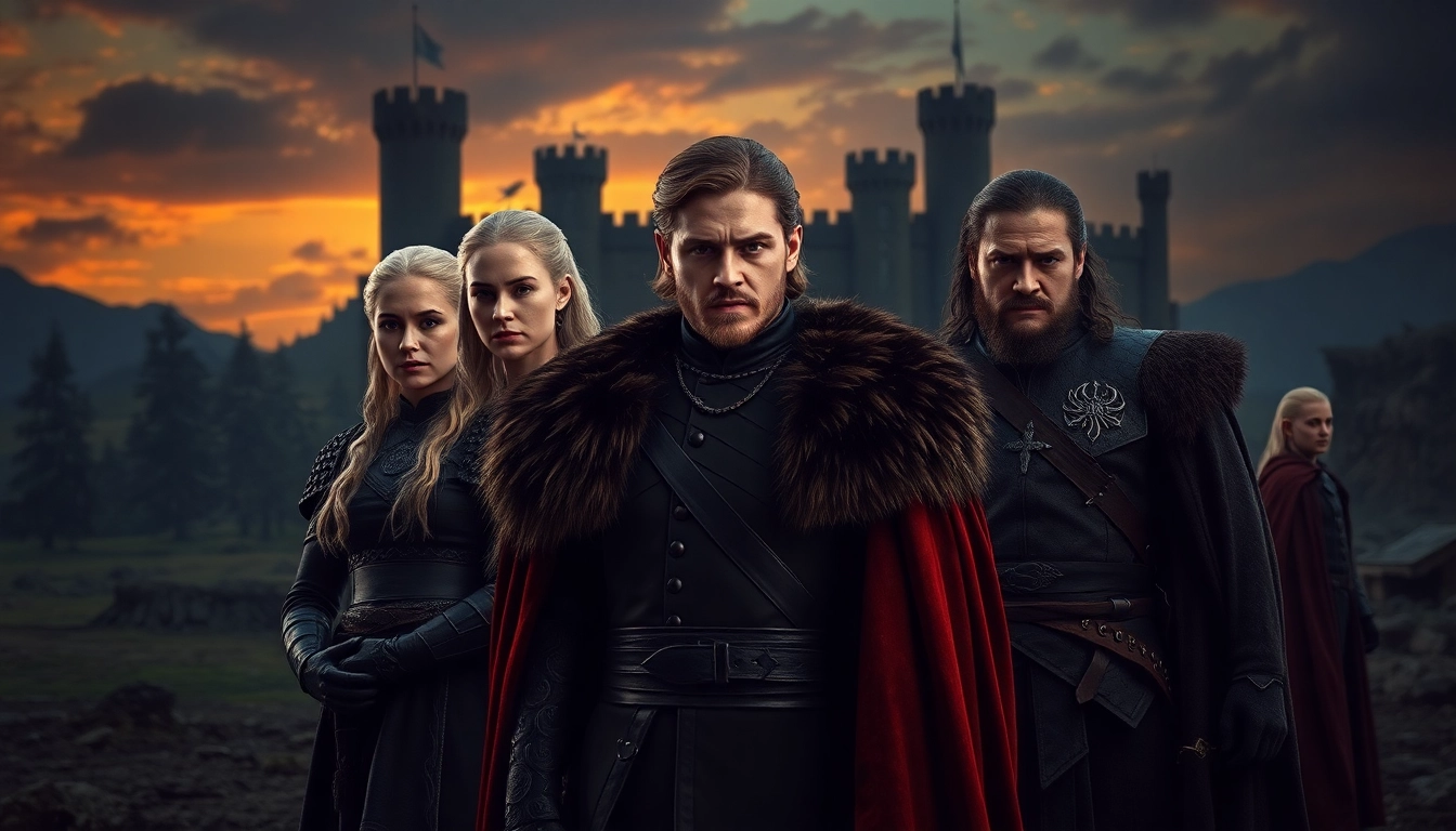 Explore the Game of Thrones cast highlighting iconic characters like Daenerys and Jon Snow.