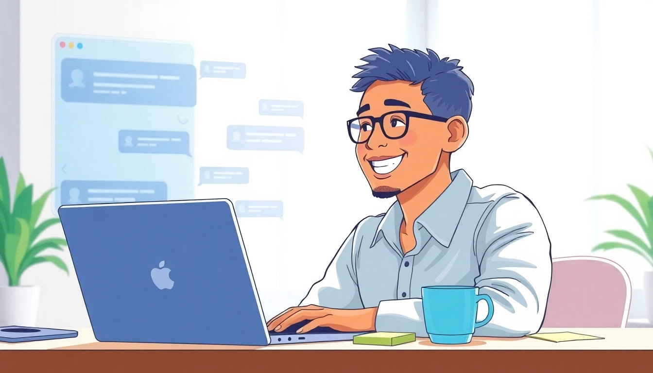 Engaging chat with a chatbot highlighting a chatgpt free alternative in a modern workspace.