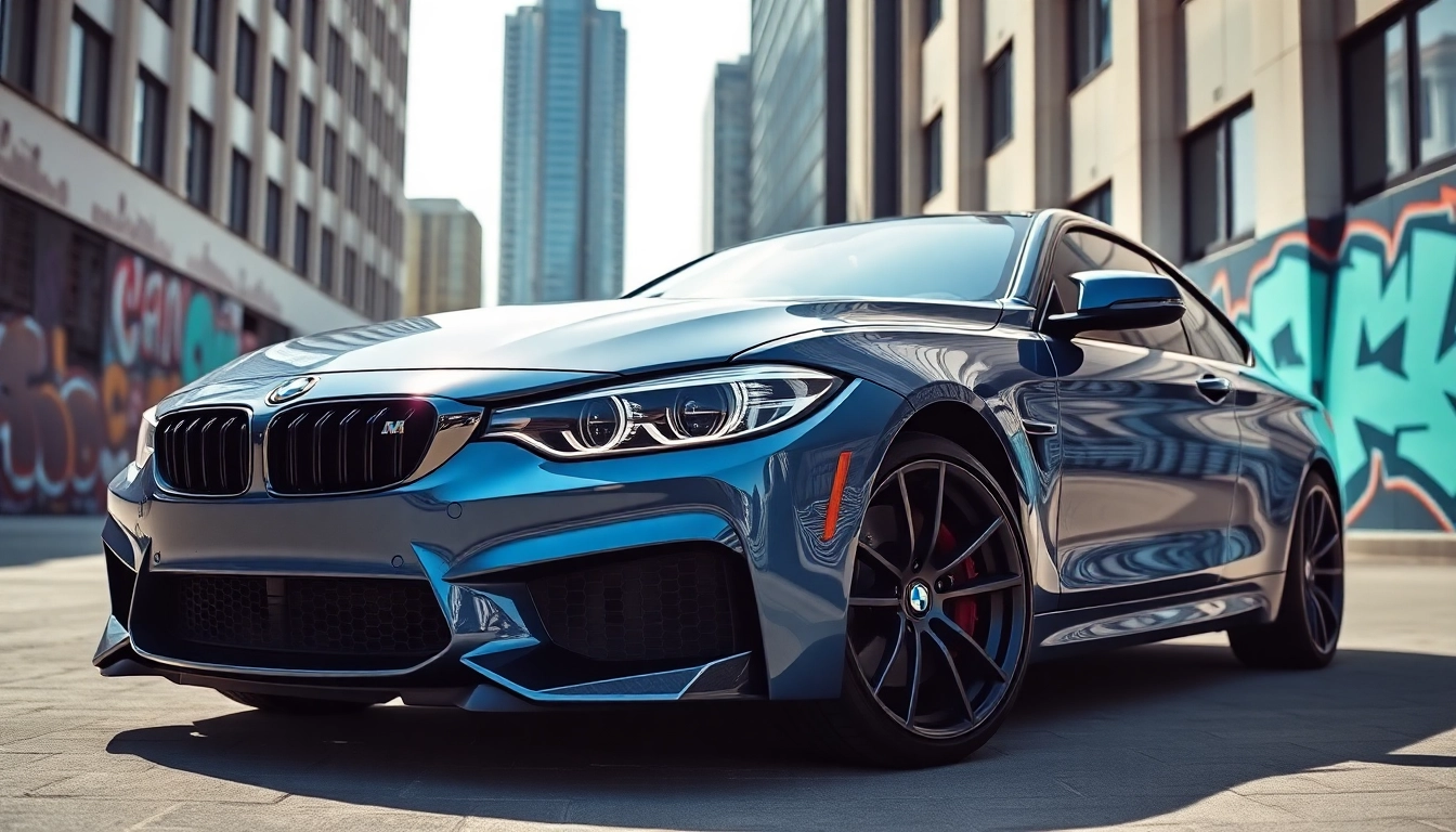 BMW G82 M4 Headlight Delete showcasing sleek modifications in an urban setting.