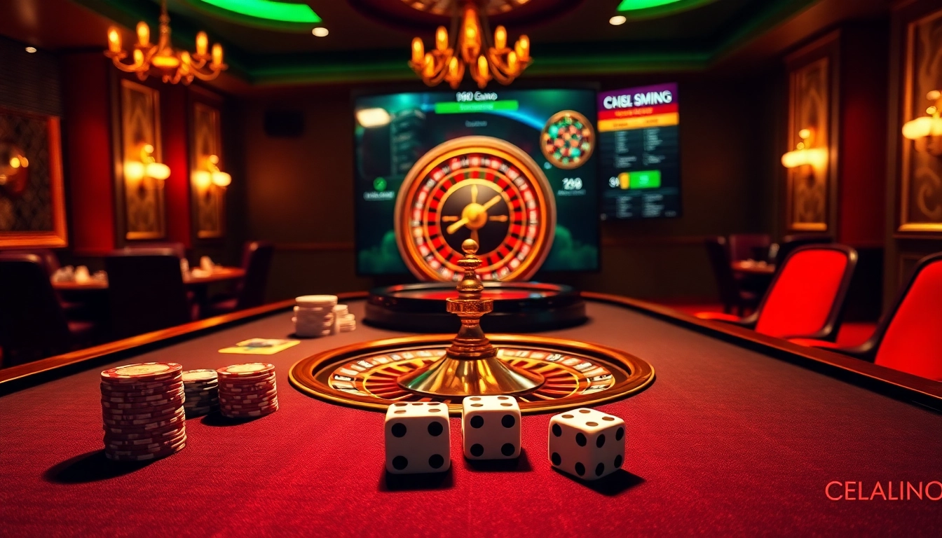 Vivez l'excitation du meilleur casino en ligne avec une scène de poker dynamique et une roue de roulette.