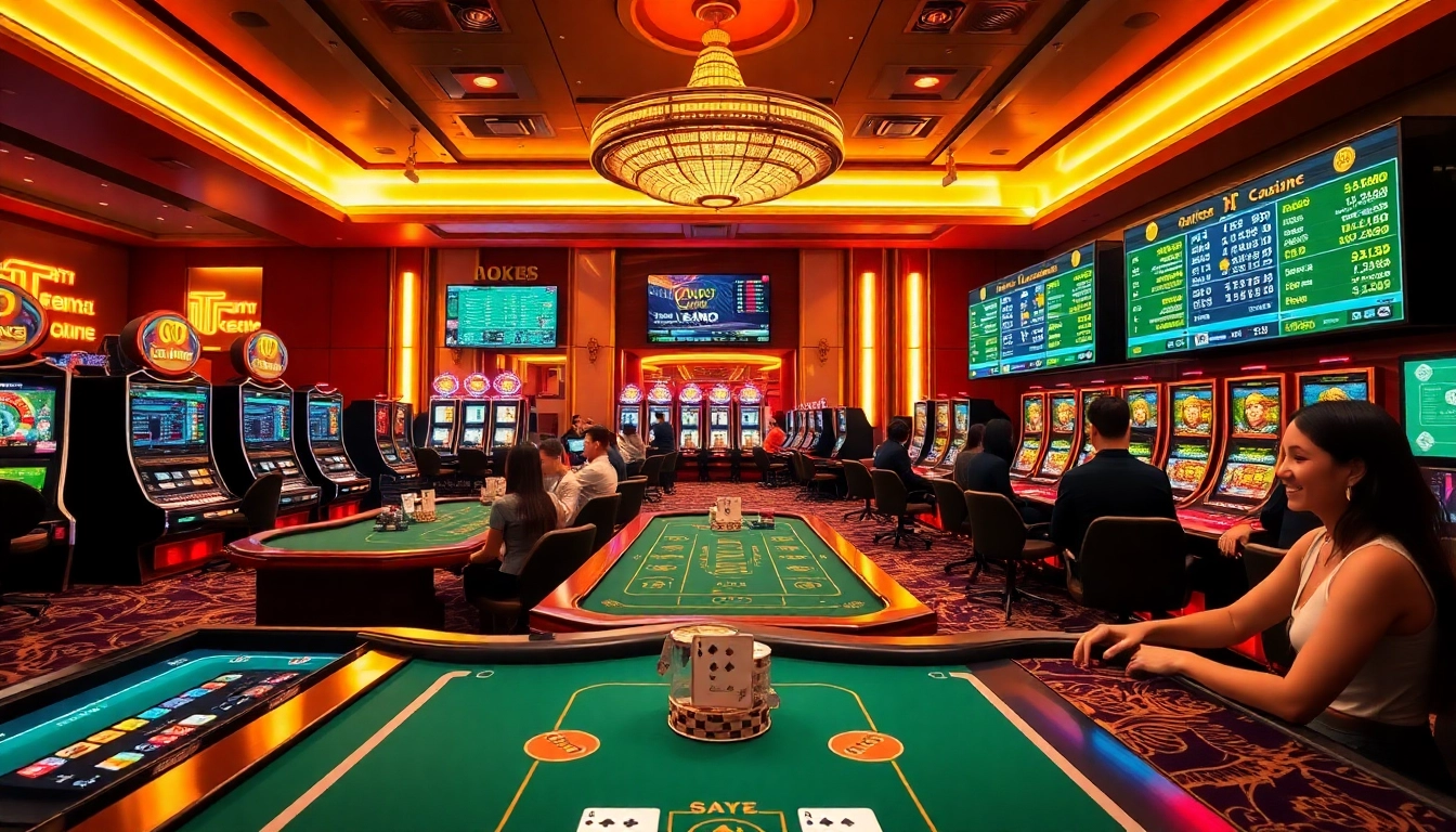 Experience the thrill of gambling at https://777vipbr.app/ with vibrant casino tables and excited players.