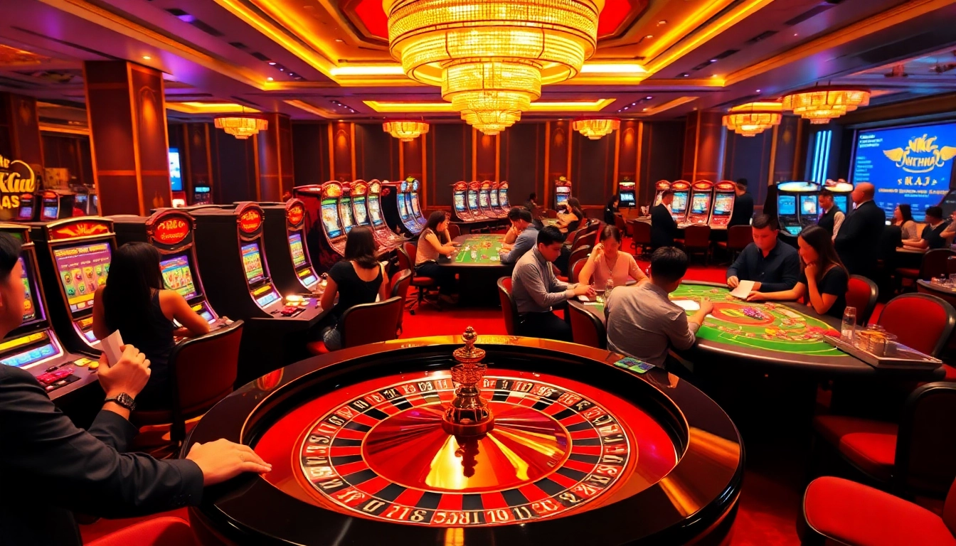 Experience the excitement of high-stakes gambling with Liên Minh KJC at a luxurious casino.