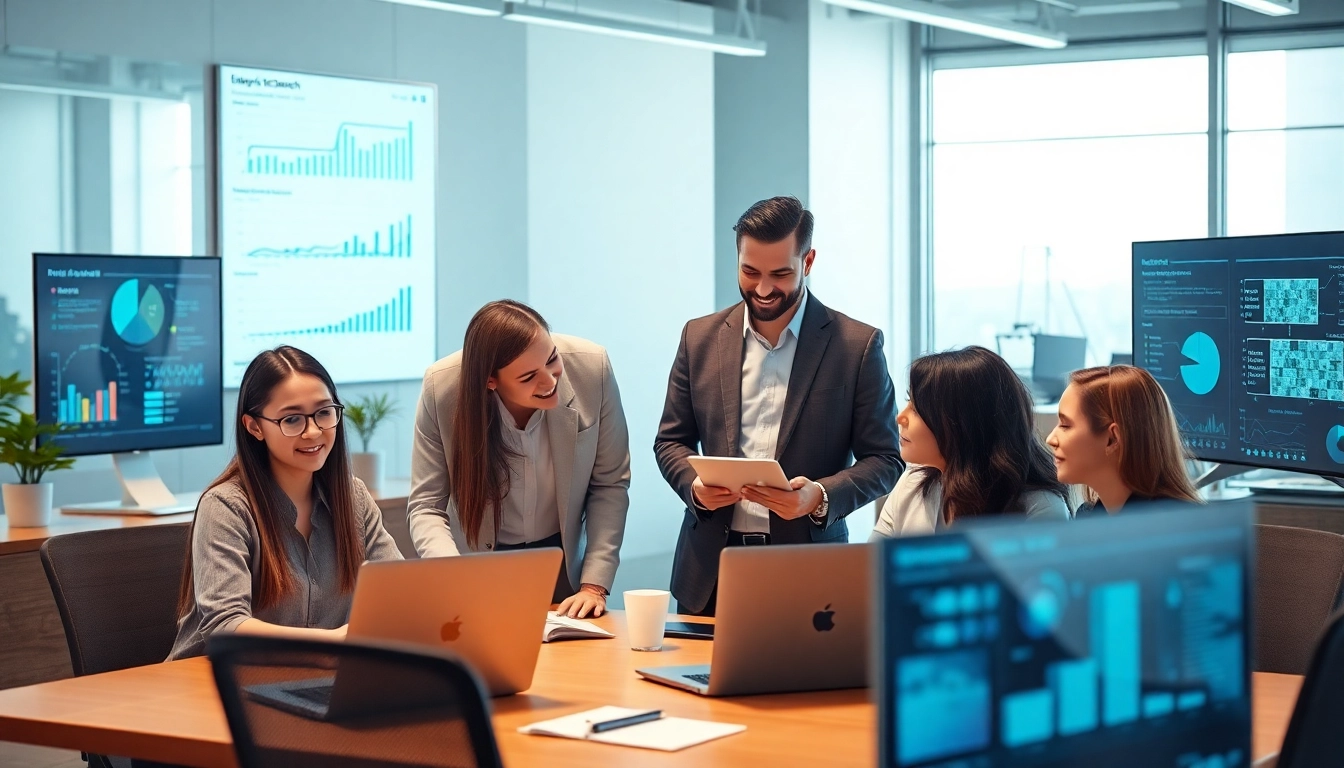Engaged team utilizing enterprise search ai technology for improved data accessibility.