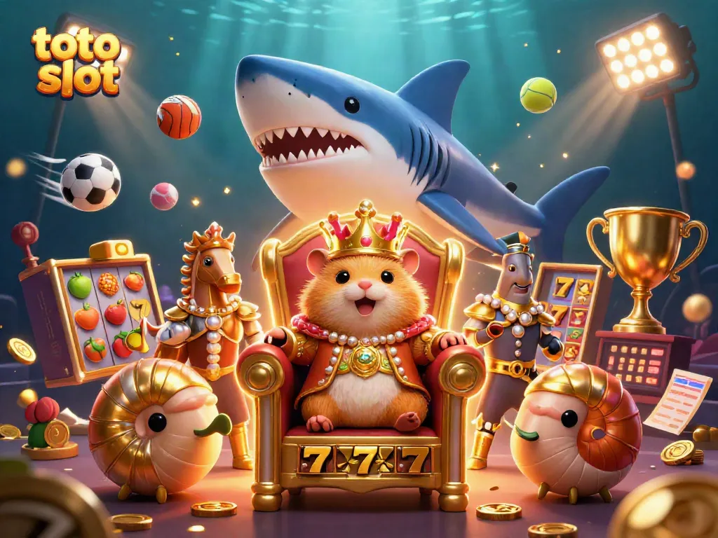 Slot toto mengundang keberuntungan dengan raja hamster emas dan elemen kasino yang dinamis.