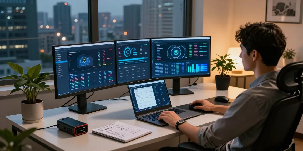 Best cloud mining workspace with cryptocurrency interfaces, digital wallet displays, and mining setups in a modern home office.