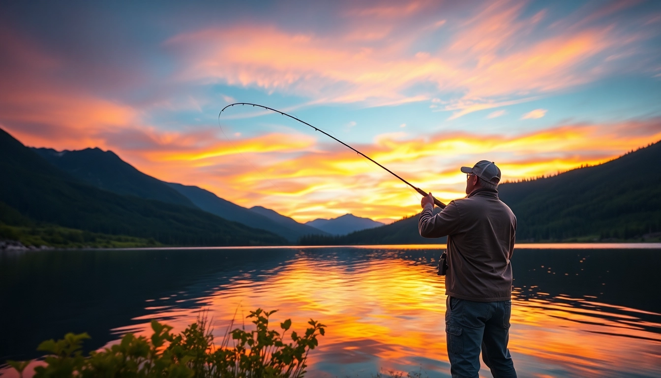 Engaging fly fishing for beginners as an angler casts a line on a beautiful mountain lake.