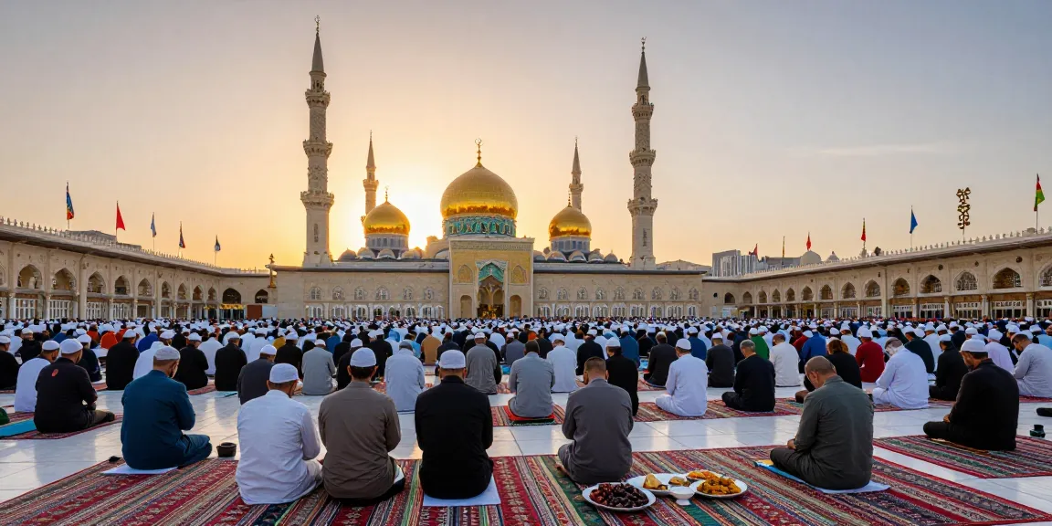 "Umroh Ramadhan experience at the Grand Mosque, prayer gathering, Islamic spirituality, travel guide, cultural tourism."