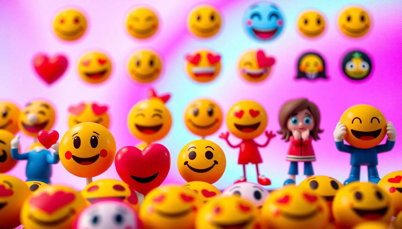 Engaging array of tiktok emojis on a vibrant background, showcasing popular emojis for users.