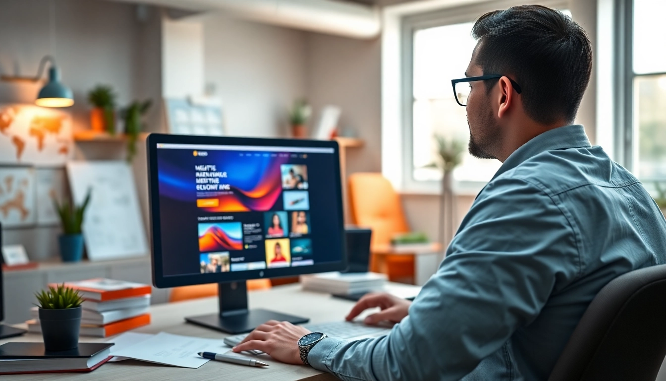 Webdesign Braunschweig: Professioneller Webdesigner bei der Arbeit an einer modernen Website