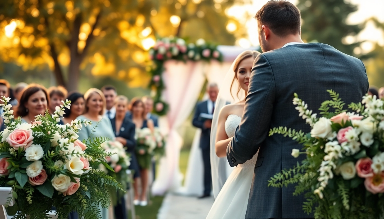 Capturing joyful moments of a wedding by photography company edmonton in a beautiful outdoor setting.