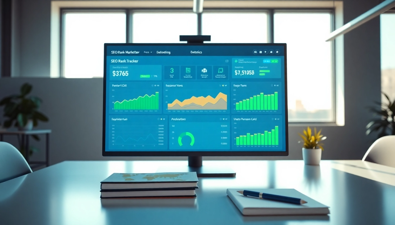 Track your website performance with the detailed SEO Rank Tracker on a digital dashboard.