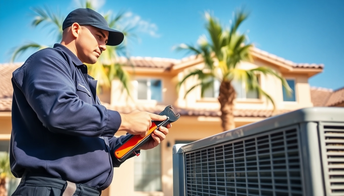 Expert performing ac repair glendale az on residential AC unit in sunny environment.
