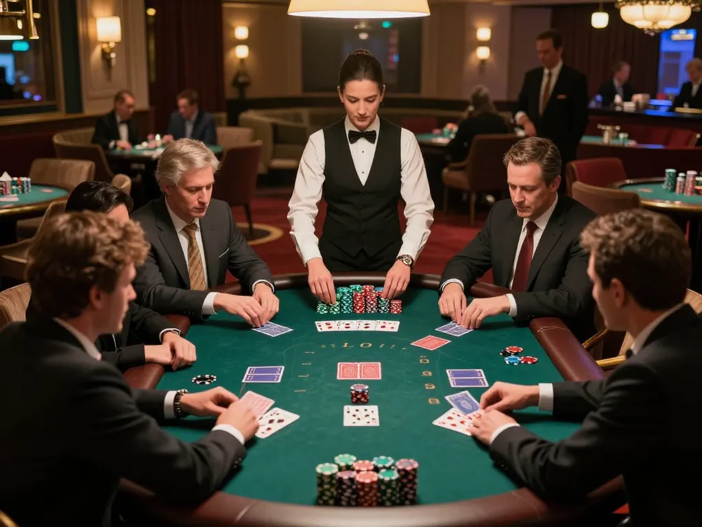 Players engaging strategically at the TR88 bookmaker blackjack table amidst luxury settings