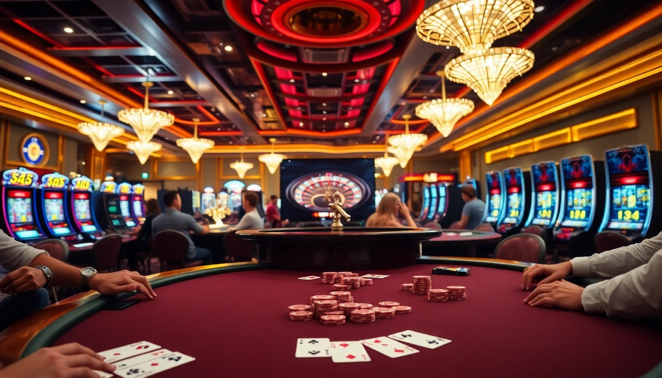 Vivez le frisson au meilleur casino en ligne avec des joueurs engagés autour d'une table de poker animée.