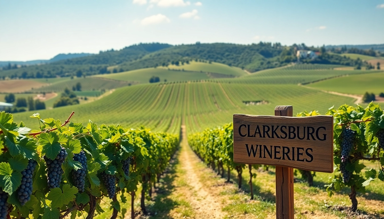 Experience wines in Clarksburg at picturesque vineyards with lush grapevines and inviting atmospheres.