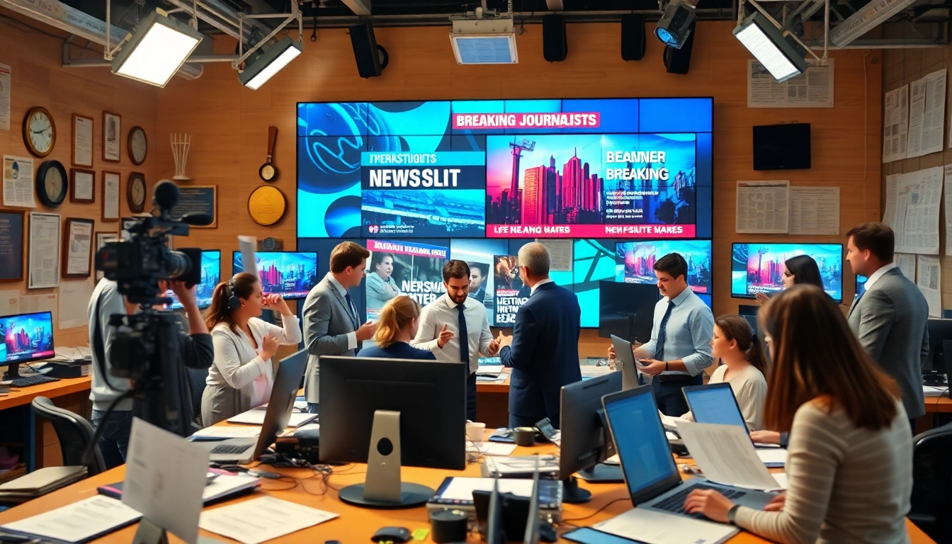 Covering news with dedicated journalists in a vibrant newsroom setting.