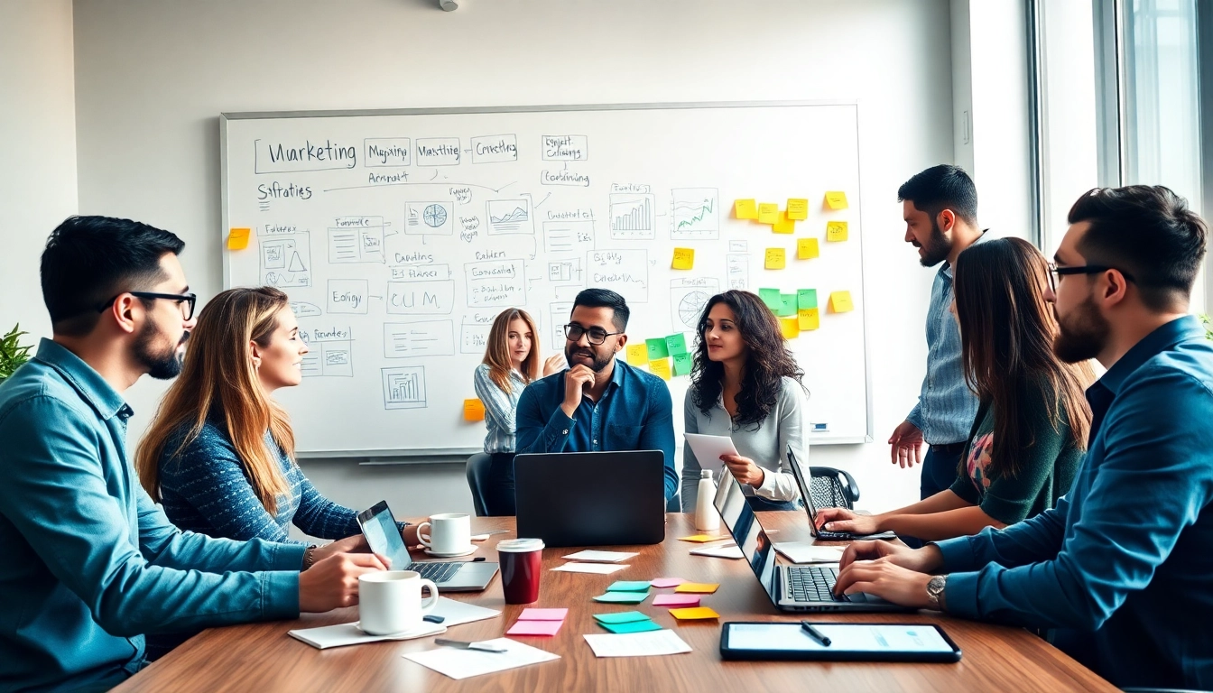 Engaging professionals in online marketing edmonton strategy session with analytics and collaboration.