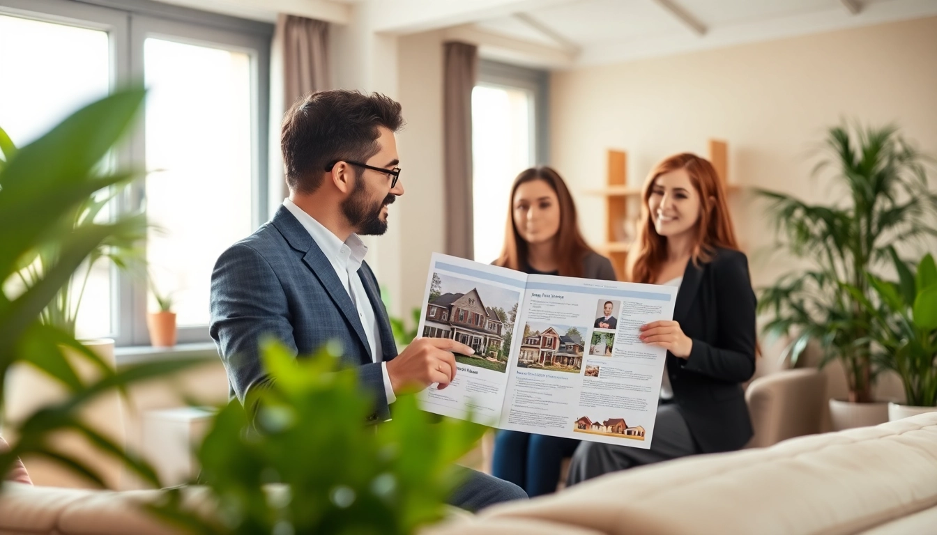 Engaging discussion about real estate options in a professional yet cozy office setting.
