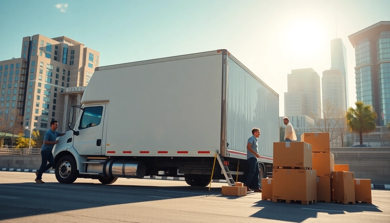 Efficient team loading for cullen moving and storage service in a sunny urban setting.