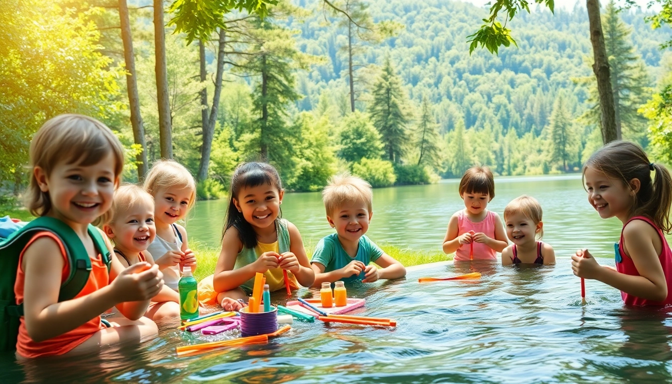 Children participating in activities at a summer youth camp, showcasing joy and community.