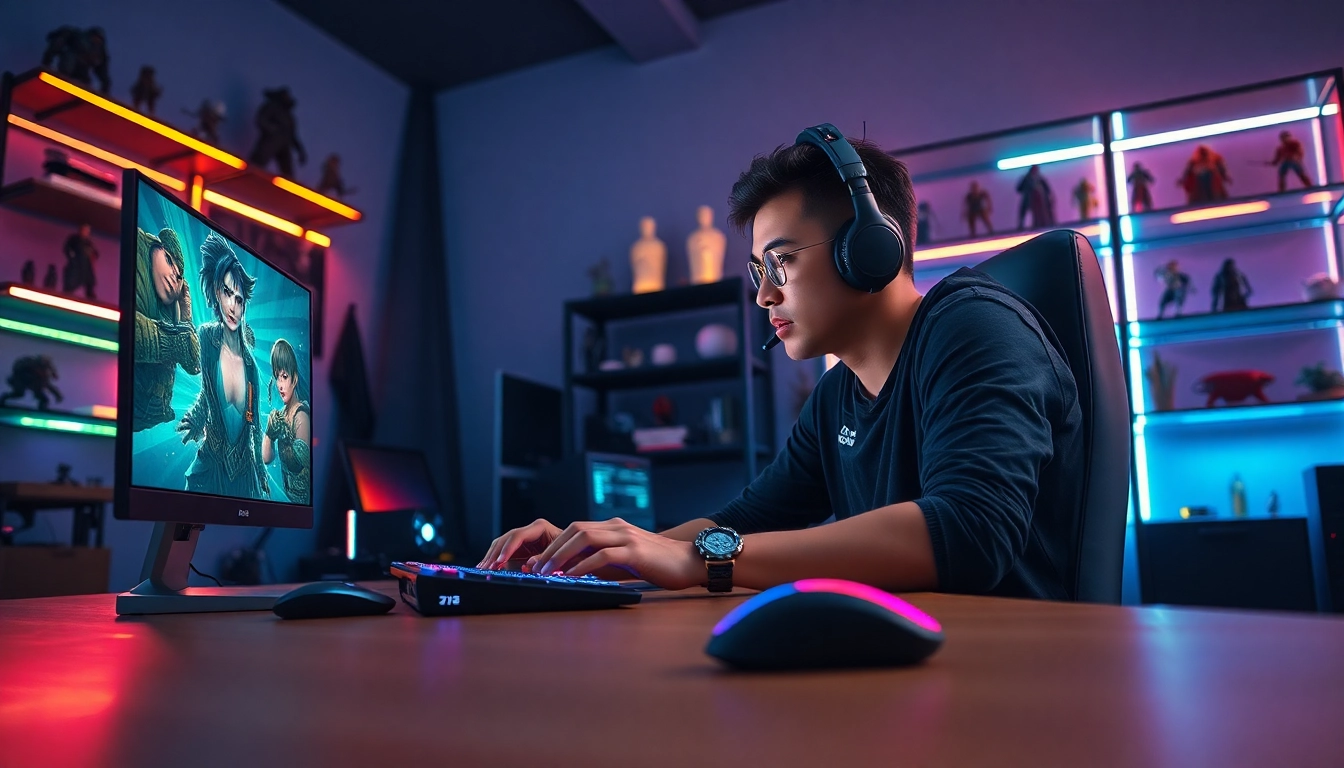 Masuk ke dalam permainan Asialive88 Login dengan gamer fokus di depan komputer modern.