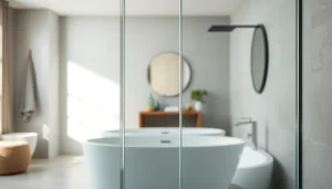 Installer une paroi de douche élégante dans une salle de bain moderne.