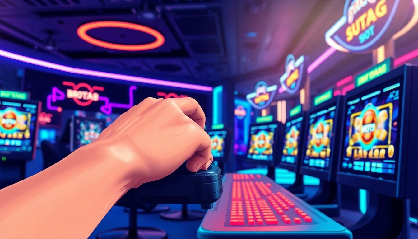 Menggambarkan pemain menikmati pengalaman bro138 slot di ruang permainan modern.