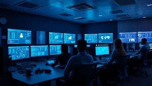 Cybersecurity Services Tampa showcased in a modern operations center, highlighting expert monitoring and advanced technology.