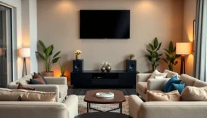 Watch shows on an iron TV Pro in a cozy, modern entertainment setup.