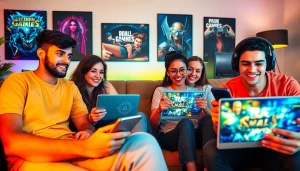 Engaging young adults enjoying cheap gaming services in a cozy room.