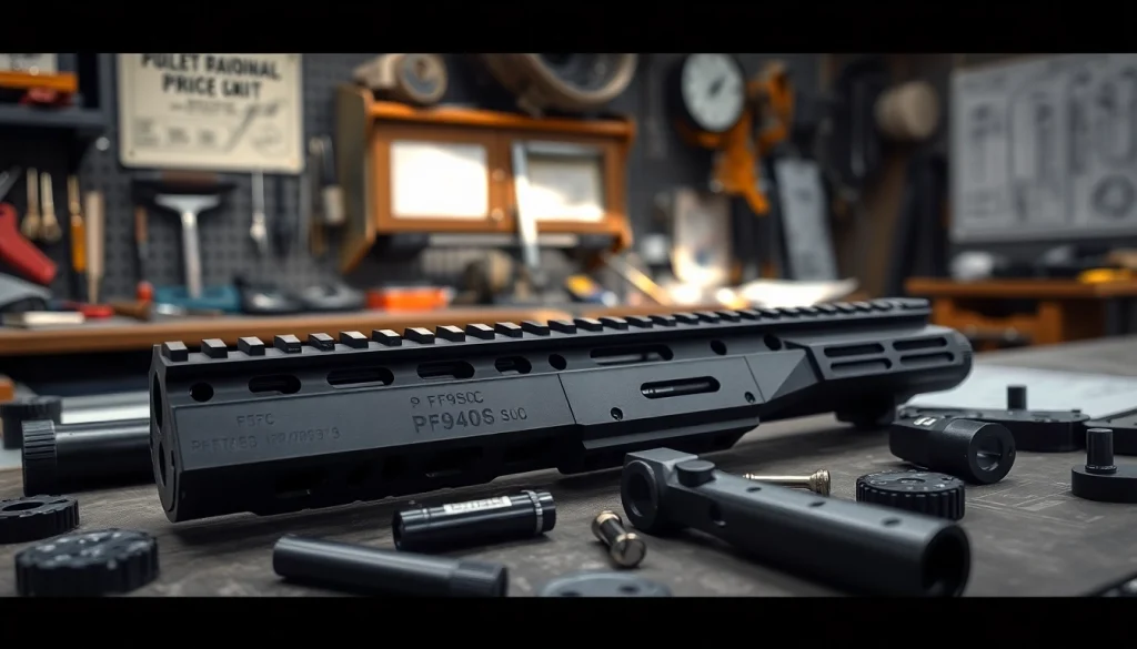 Showcasing the pf940sc slide kit including detailed components on a workshop bench.